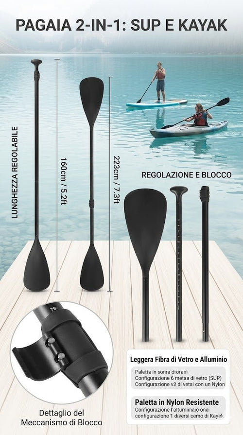 Double Paddle Sup & Kayak alluminio - Kaiman Boards
