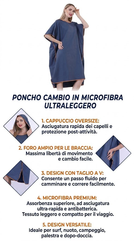 Poncho in microfibra - Kaiman Boards