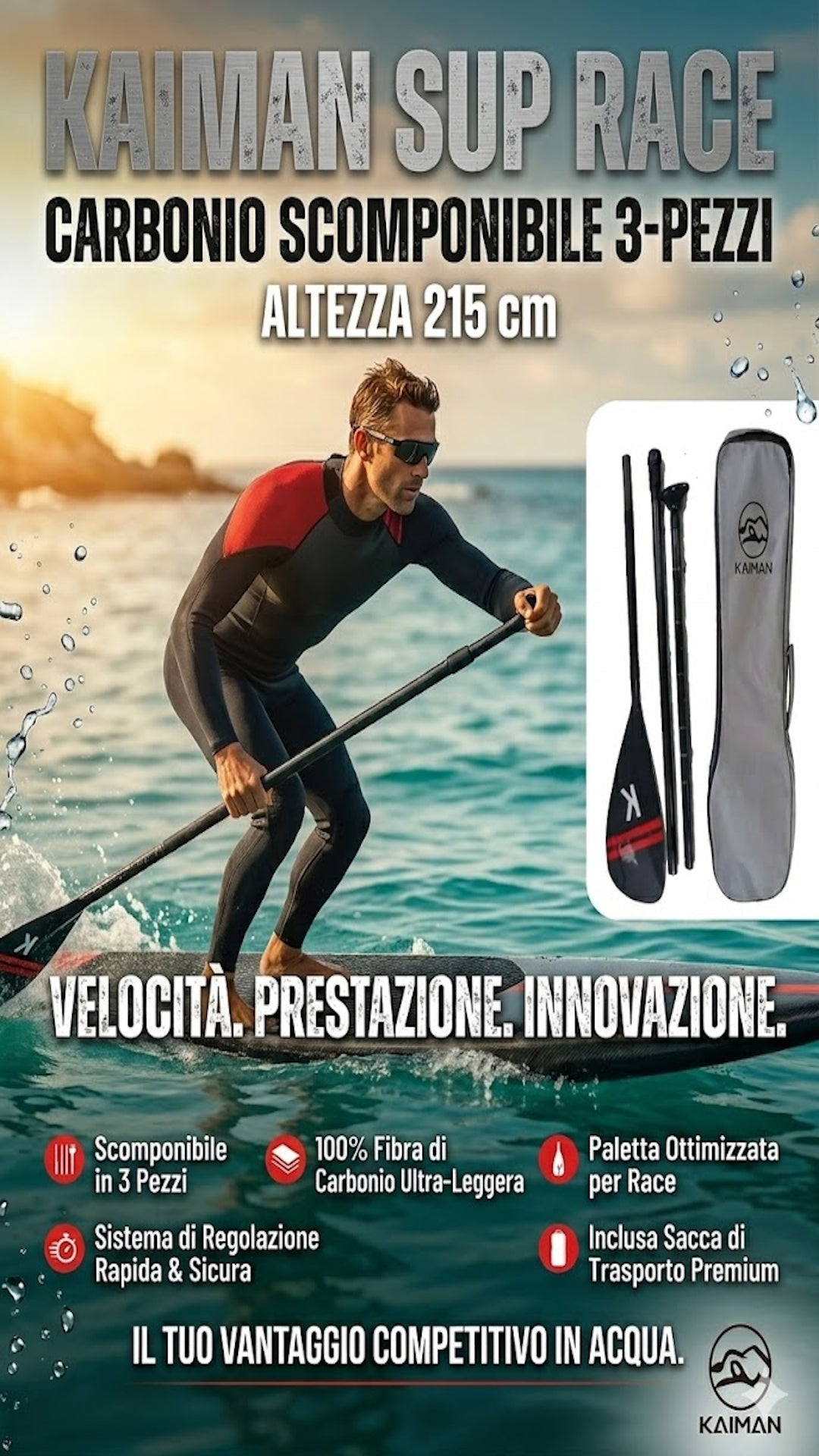 Race Pack II - Board+Carbon Paddle - Kaiman Boards