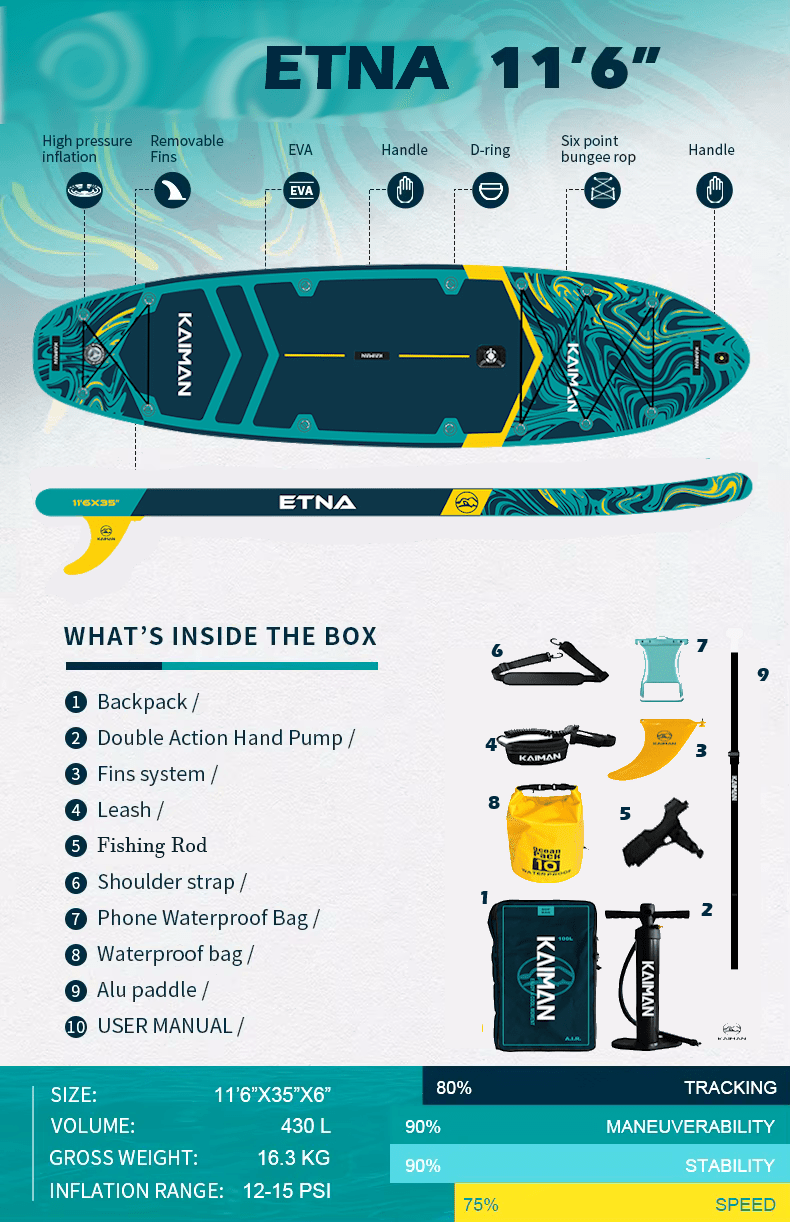 Stand up paddle Etna 11'6''35'' All round - Kaiman Boards