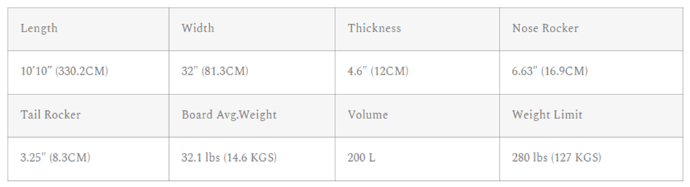 Stand up paddle in HDPE 10'10'' - Kaiman Boards